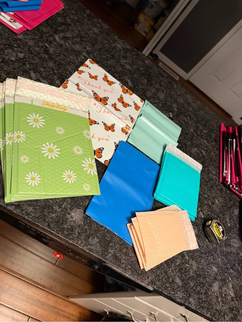Bundle of 55 Poly Mailer & Bubble Pouch Shipping Supplies Assorted Size & Design